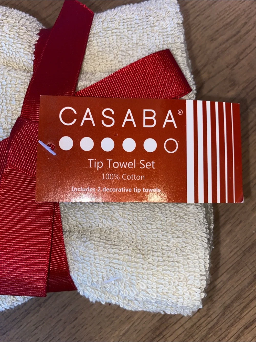 Casaba Christmas Holiday Dog with Santa Hats Embroidered Hand Tip Towels Set NEW